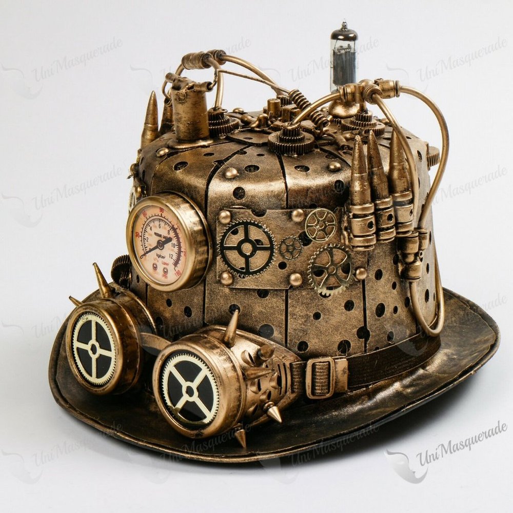 Steampunk Metalic Top Hat Halloween Costume